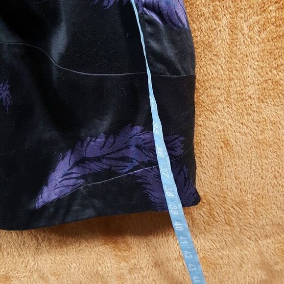 MARC JACOBS Dress Womens Size 8 Black Purple Feather Cross Strap Wrap Around - Picture 5 of 6